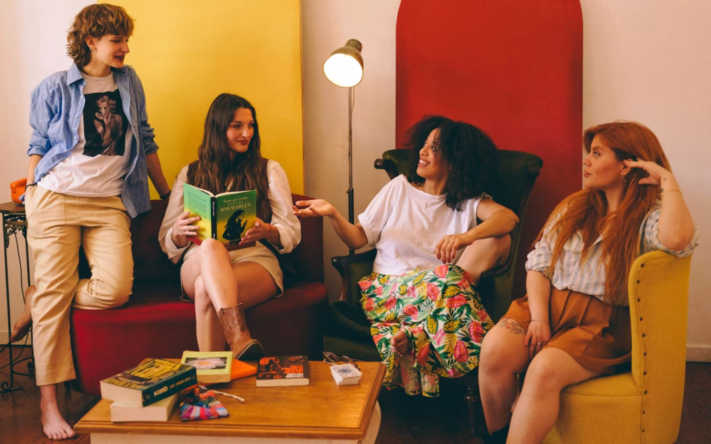 Book Club discussing camino pilgrimage novels